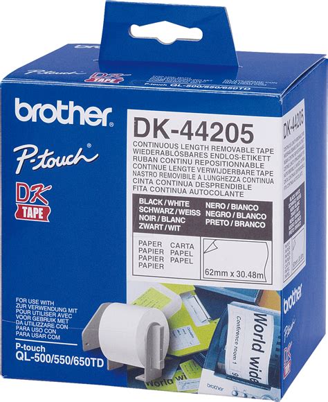 BRO DK44205: Continuous label (paper) - white, 62 mm, removable at reichelt elektronik