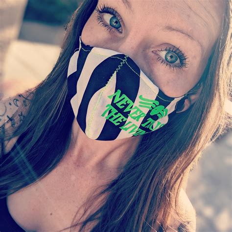 Beetlejuice inspired never trust the living cotton face mask | Etsy