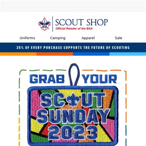 New Scout Sunday 2023 emblems - Scout Shop