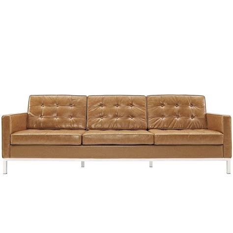 Florence Knoll Style Sofa Couch - Leather