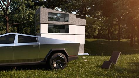 Telescopic camper makes Tesla's Cybertruck an all-electric tiny cabin