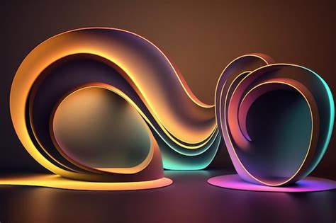 Premium AI Image | Abstract neon shapes