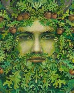 Oak King Green Man Pagan God Summer Solstice Pagan Bohemian Mythology Goddess Art – Poster ...