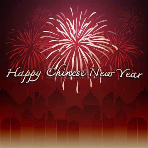 Happy Chinese New Year with Firework Background Stock Vector - Illustration of happy, firework ...