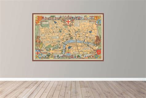 Old Map of London, Vintage Pictorial Map, Vintage Map Poster,vintage Map Art,poster Print,canvas ...