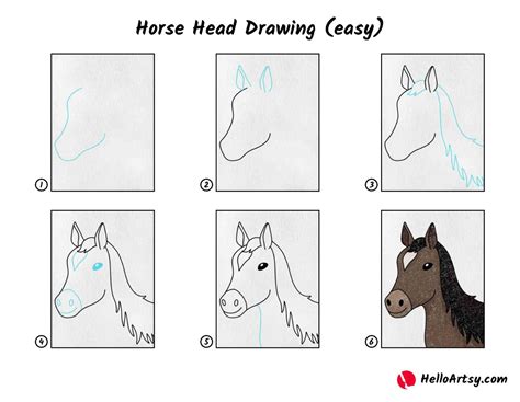 Horse Head Drawing (easy) - HelloArtsy