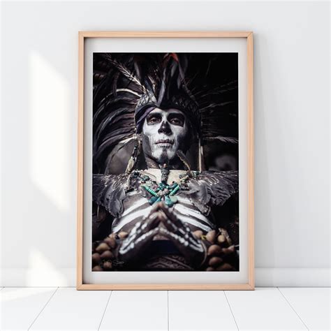 Aztec Warrior Print. Day of the Dead Art. Aztec Decor & Mexico Wall Art