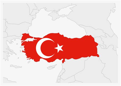 Turkey map highlighted in Turkey flag colors 12897943 Vector Art at Vecteezy