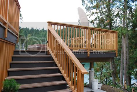 Fascia Mounted Cedar Picket Railings With Trex Decking Stairs Photo by tidydecks | Photobucket