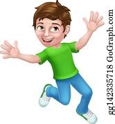 900+ Happy Boy Kid Child Cartoon Character Clip Art | Royalty Free - GoGraph