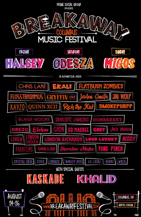 Breakaway Music Fest Lineup