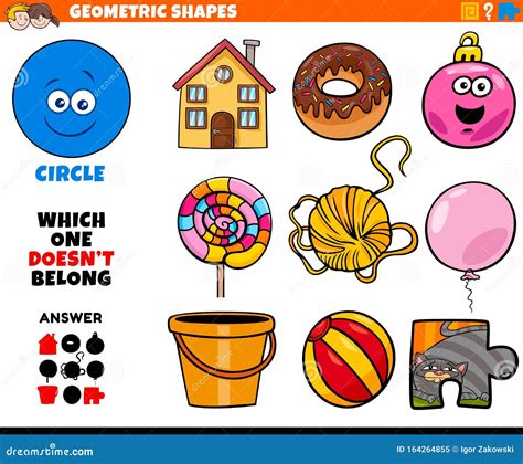 Circle Shape Educational Game for Kids Stock Vector - Illustration of ...