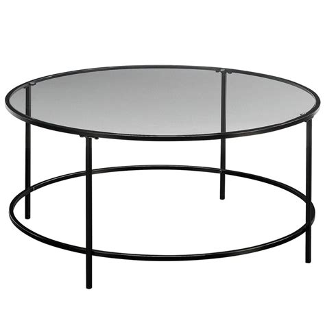 Agib: [Get 40+] Black Round Coffee Table Glass