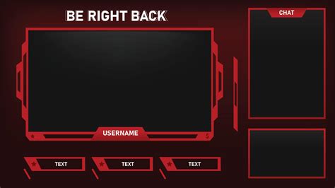 Stream overlay Be Right Back Screen Red and Black theme 3806767 Vector ...