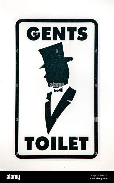 Men WC sign for restroom. Toilet sign with gentleman head Stock Photo - Alamy