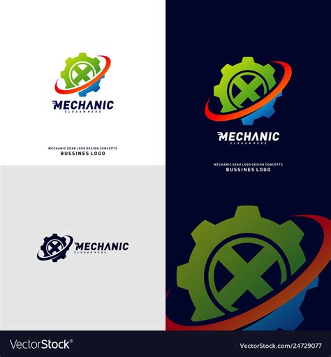 Gear logo design concepts mechanical Royalty Free Vector