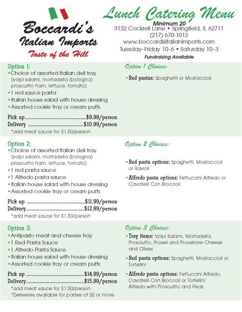 Catering Menu