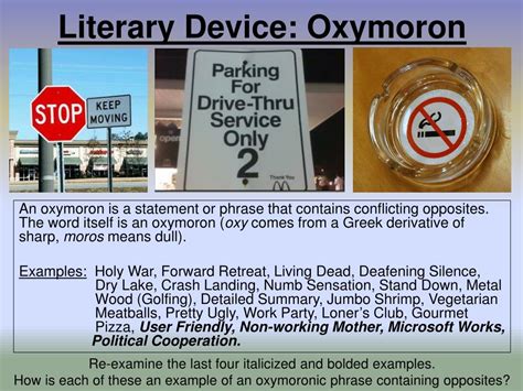 PPT - Literary Device: Oxymoron PowerPoint Presentation, free download - ID:1922655