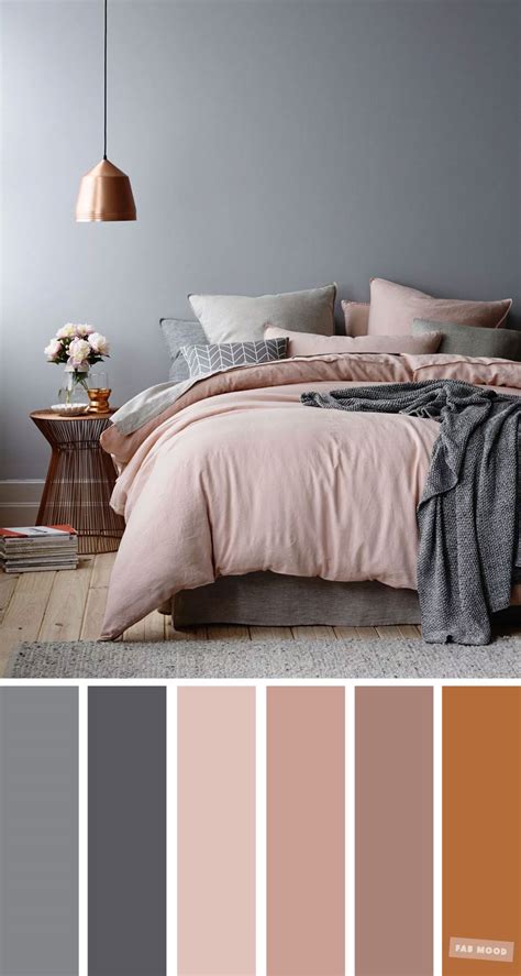 Copper, Grey and Mauve Color Scheme for Bedroom