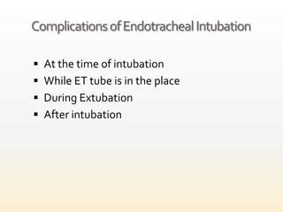 Complications of intubation | PPT