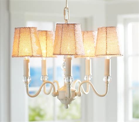 Beaded Chandelier Mini Shades Set of 5, Pink | Pottery Barn Kids