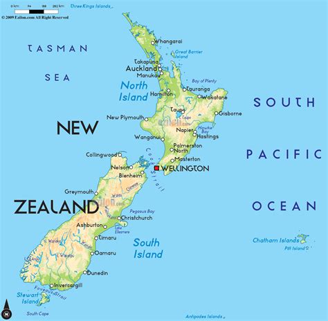 Naujoji Zelandija žemėlapiuose: