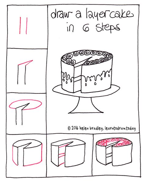 Cake Step By Step Drawing at Drawing Tutorials