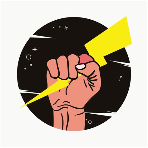 Flash thunder bolt in hand vector illustration 7736957 Vector Art at ...