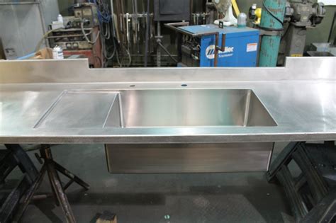 Stainless Countertop with Integral Sink and Drainboard