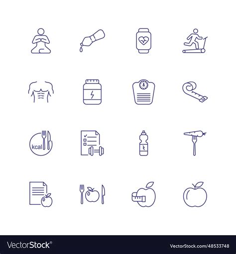 Weight loss icons Royalty Free Vector Image - VectorStock