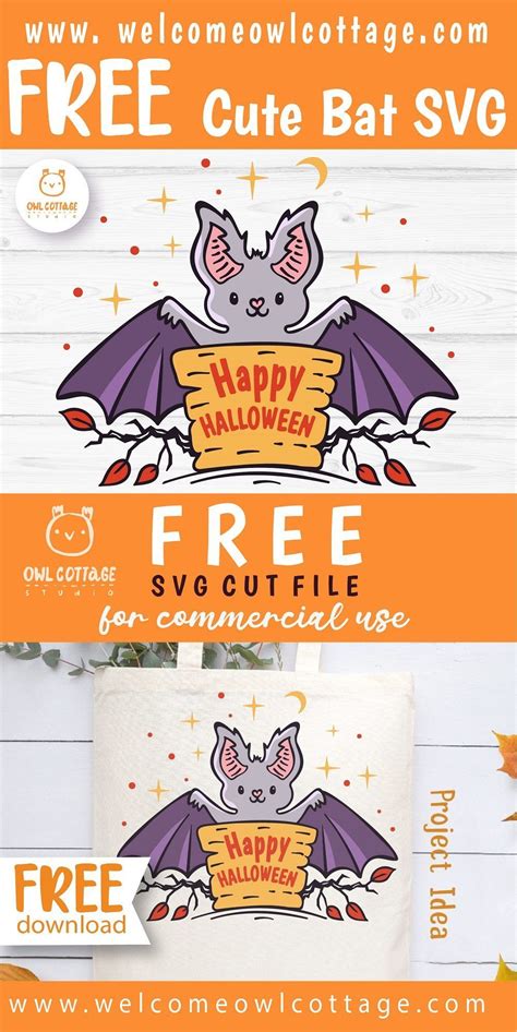 Free cute halloween bat svg – Artofit