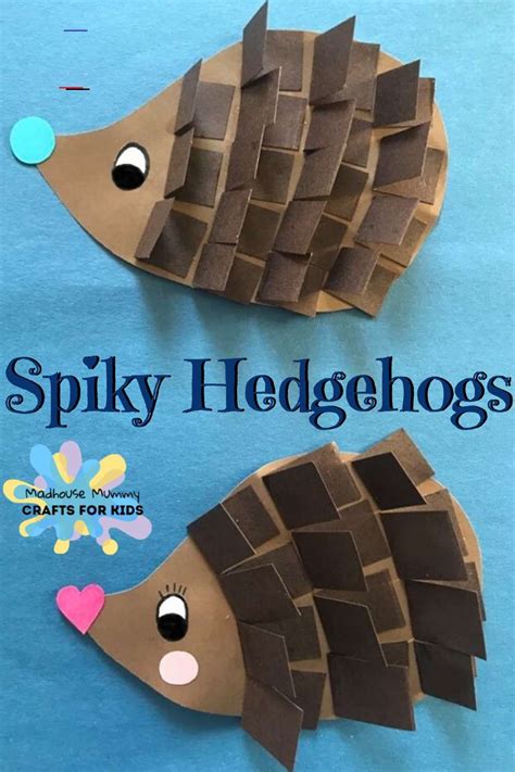 Spiky paper hedgehogs, fun autumn craft for kids. - #animalcrafts | Fall crafts for kids, Fun ...