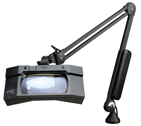 Rectangular Magnifier Light, 30 in Arm Length, 1.88x, Black - Grainger