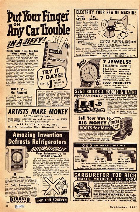 1951 ads. LOL. you could buy a gun,remodel your house, defrost fridge ...