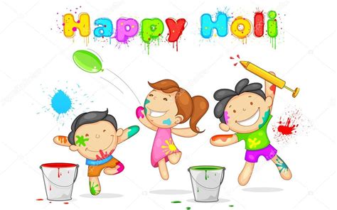 Kids playing Holi — Stock Vector © vectomart #22304301