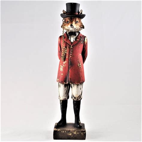 Fox Statue Hunt Figurine Ornament Dapper Hunting Vintage Style Country Sports | eBay