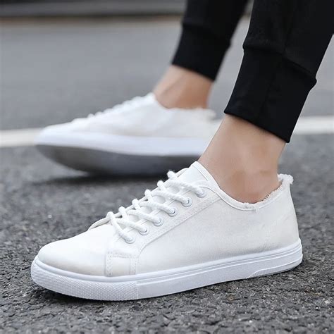 2018 Fashion Canvas Shoes Men Colors White Casual Shoes Leisure ...