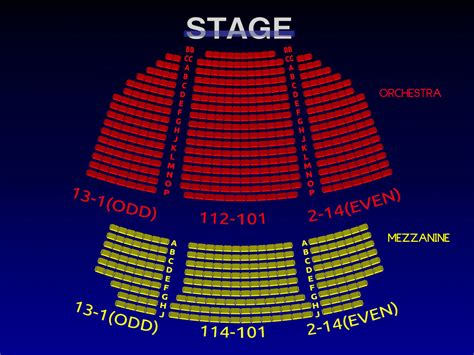 Helen Hayes Theatre: Rock of Ages 3-D Broadway Seating Chart | Broadway ...