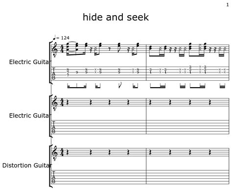 hide and seek - Sheet music for Electric Guitar, Distortion Guitar