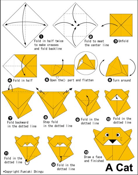 Origami A Cat - Easy Origami instructions For Kids