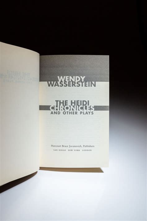 The Heidi Chronicles; And Other Plays by Wasserstein, Wendy [Aileen ...