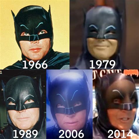 Adam West donning the cowl over the years : r/batman