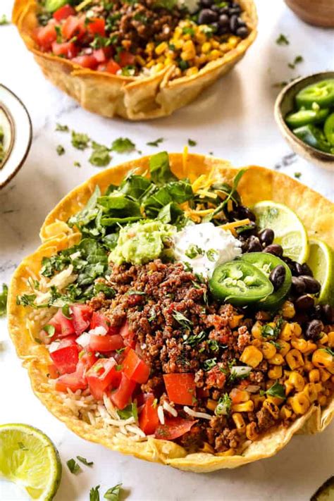 Taco Bowls (plus optional TACO BOWL SHELLS! + Meal Prep)