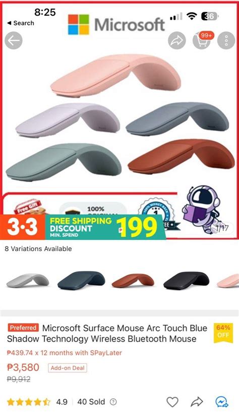 Microsoft Surface Arc Mouse, Computers & Tech, Parts & Accessories, Mouse & Mousepads on Carousell