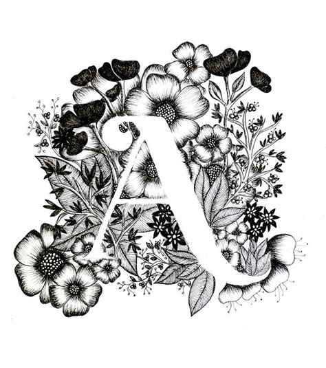 Letter A print Alphabet Calligraphy Typography by archsehgal Tattoo Fonts, Lettering Fonts ...