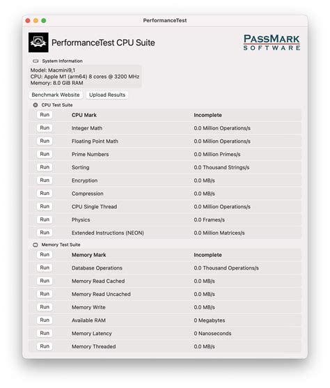 PassMark PerformanceTest Mac - macOS System Benchmark Software