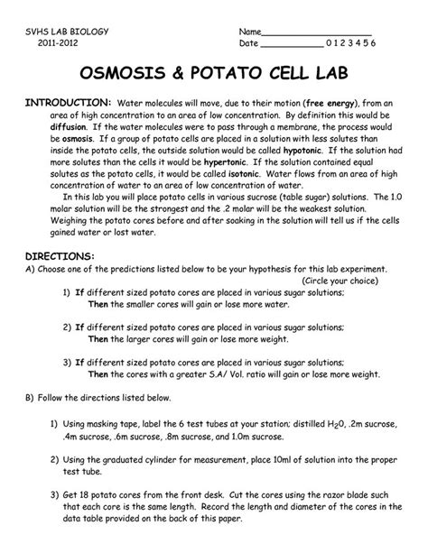 👍 Osmosis experiment lab report. Experiments for Diffusion and Osmosis Lab Report. 2019-02-05