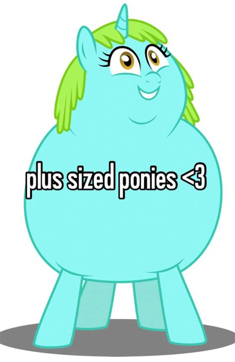 a blue cartoon character with the words plus sized ponies - 3 in front ...