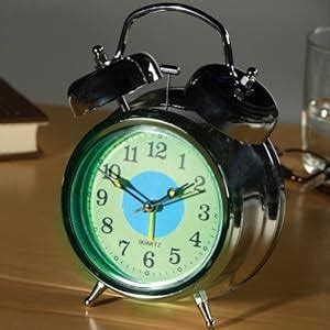 Amazon.com: Glow in the Dark Twin Bell Alarm Clock with 2 Alarm Sounds: Home & Kitchen