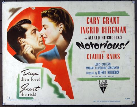 Original Notorious (1946) movie poster in C8 condition for $$3000